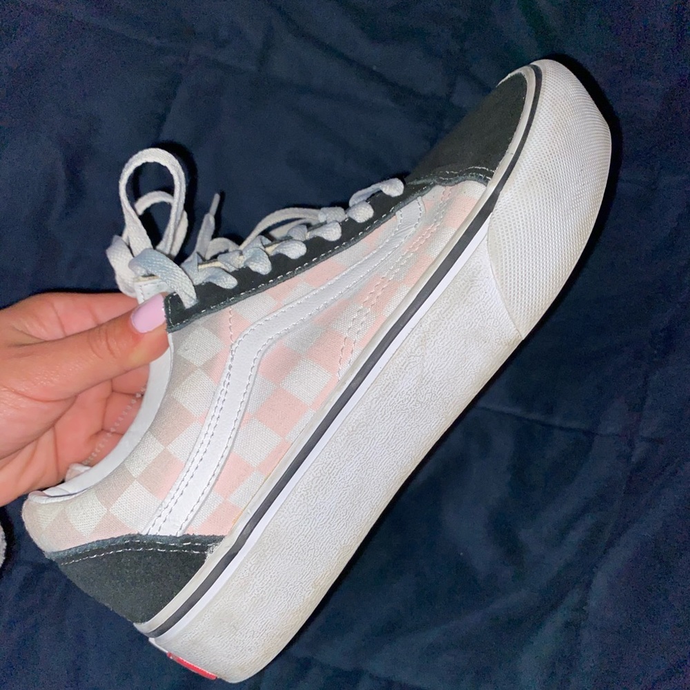 Checkered platform vans